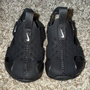 Nike Kids Black Slip-On Sandals